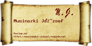 Musinszki József névjegykártya