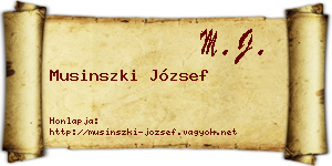 Musinszki József névjegykártya