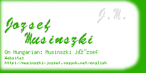 jozsef musinszki business card